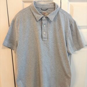 Faherty Men's Polo - Heather Light Blue - Size L